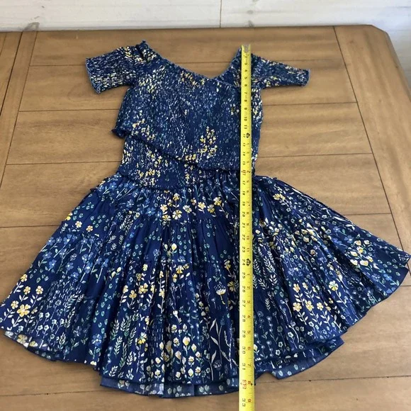 POUPETTE ST Barth Women's SOLEDAD MINI DRESS Blue Small MINT Vacay Ruffle $340 - Picture 7 of 9